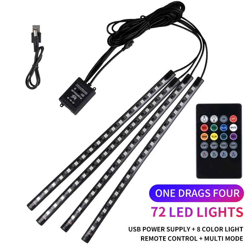 Luces LED para el interior del coche, con app y mando