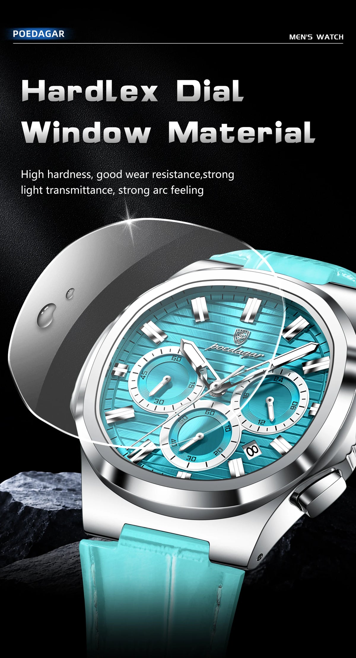 Reloj POEDAGAR Original para Hombre, de Cuero, Resistente al Agua, Luminoso, de Moda, con Fecha, Cronógrafo, Cuarzo, Deportivo