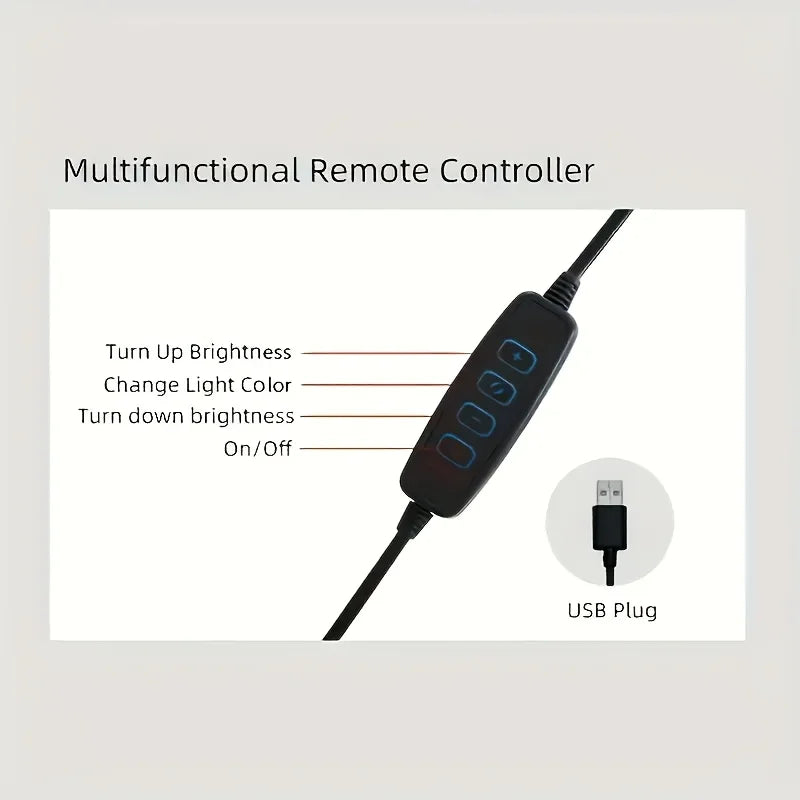 Aro de luz LED de 26 cm con trípode para selfies y fotografía
