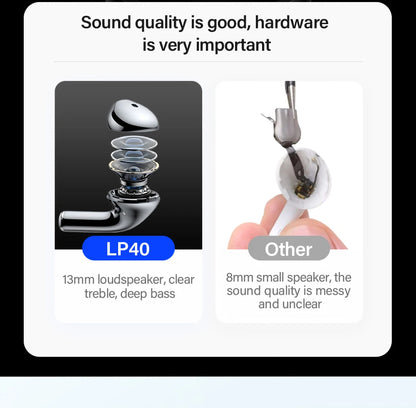 Auriculares Lenovo LP40 TWS con control táctil, negro o blanco