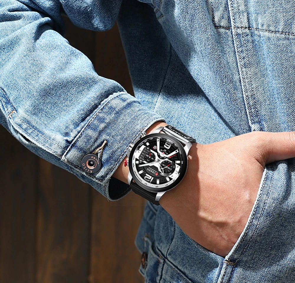 Reloj deportivo de hombre con cronógrafo y fecha automática