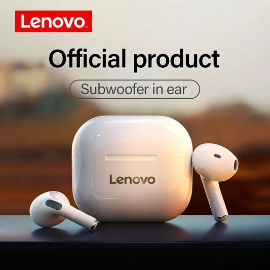 Auriculares Lenovo LP40 TWS con control táctil, negro o blanco