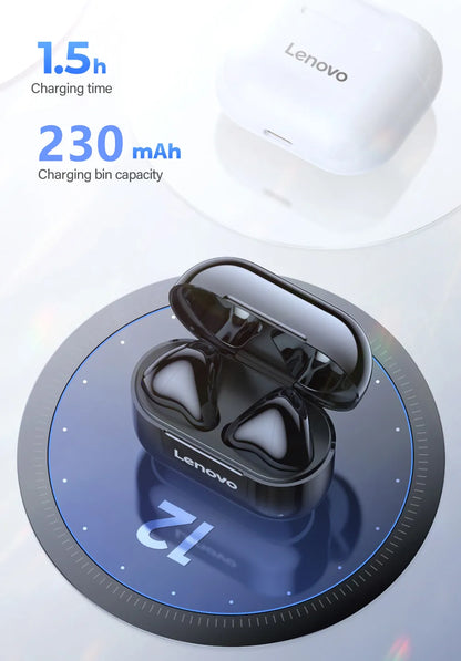 Auriculares Lenovo LP40 TWS con control táctil, negro o blanco