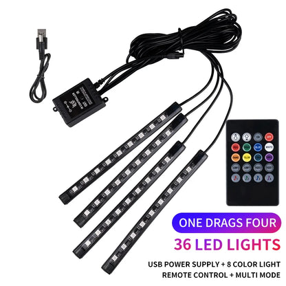 Luces LED para el interior del coche, con app y mando