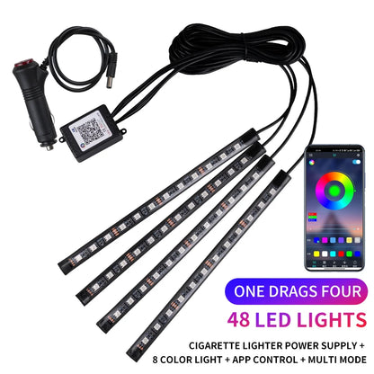 Luces LED para el interior del coche, con app y mando