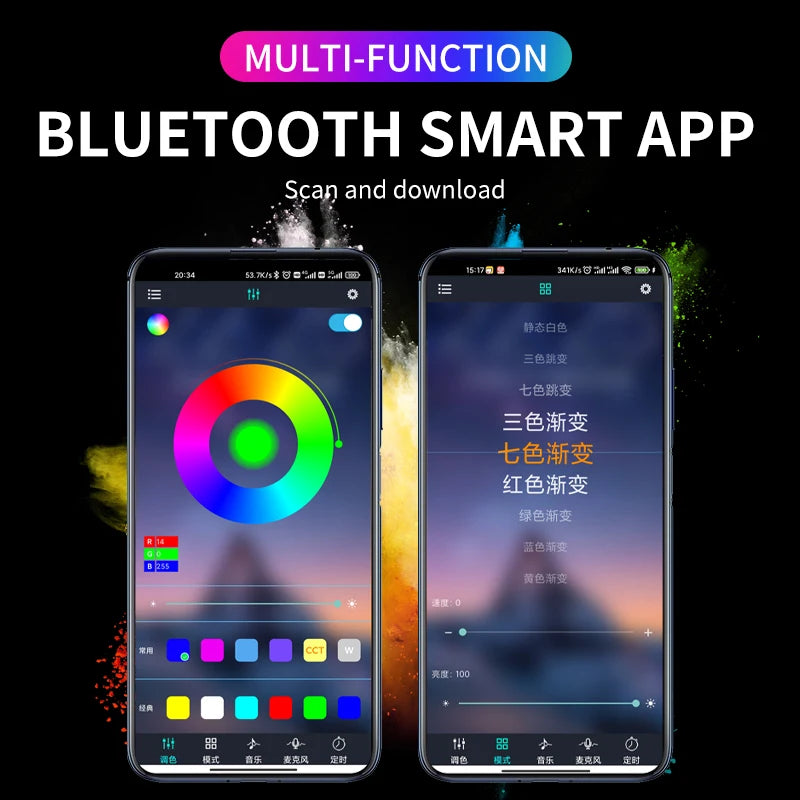 Luces LED para el interior del coche, con app y mando