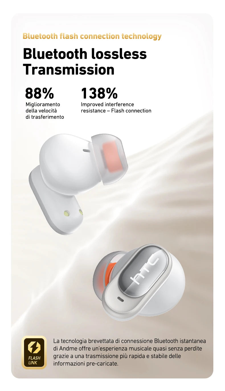 Auriculares inalámbricos HTC NE79 con traductor, cancelación de ruido y pantalla LED