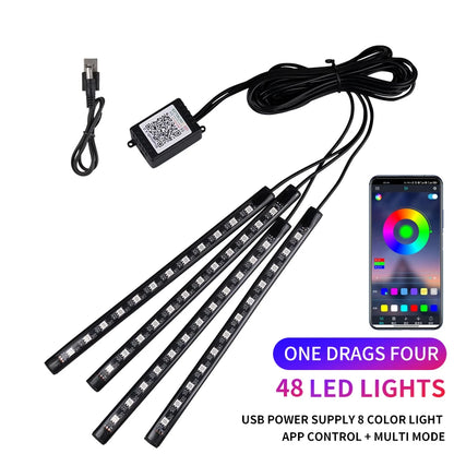 Luces LED para el interior del coche, con app y mando