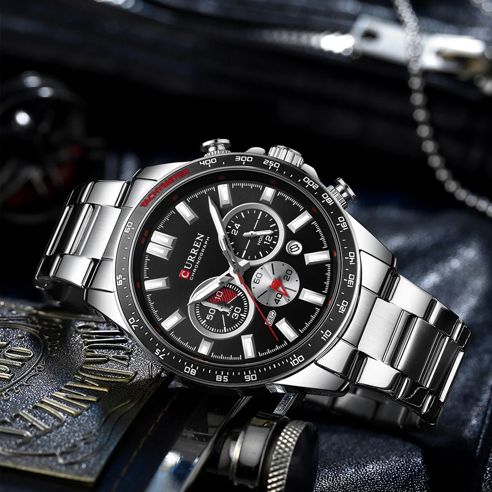 Reloj de hombre multifunción con cronógrafo y agujas luminosas