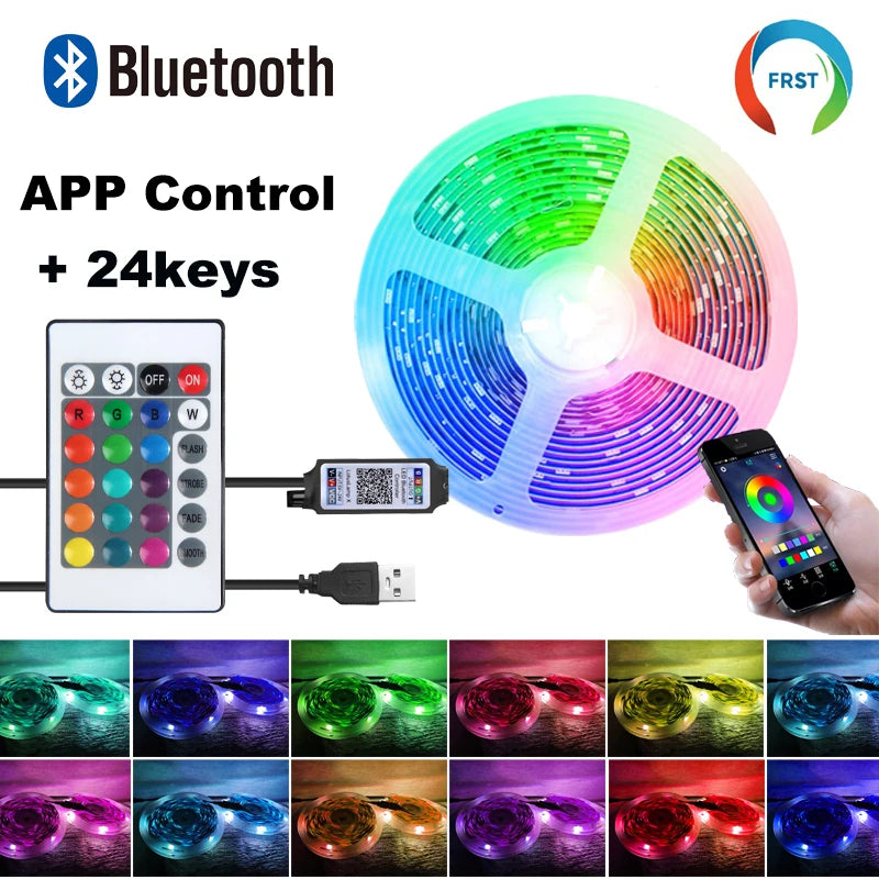 Tira de LED RGB con Bluetooth para habitación, televisión y ordenador