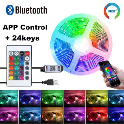 Tira de LED RGB con Bluetooth para habitación, televisión y ordenador