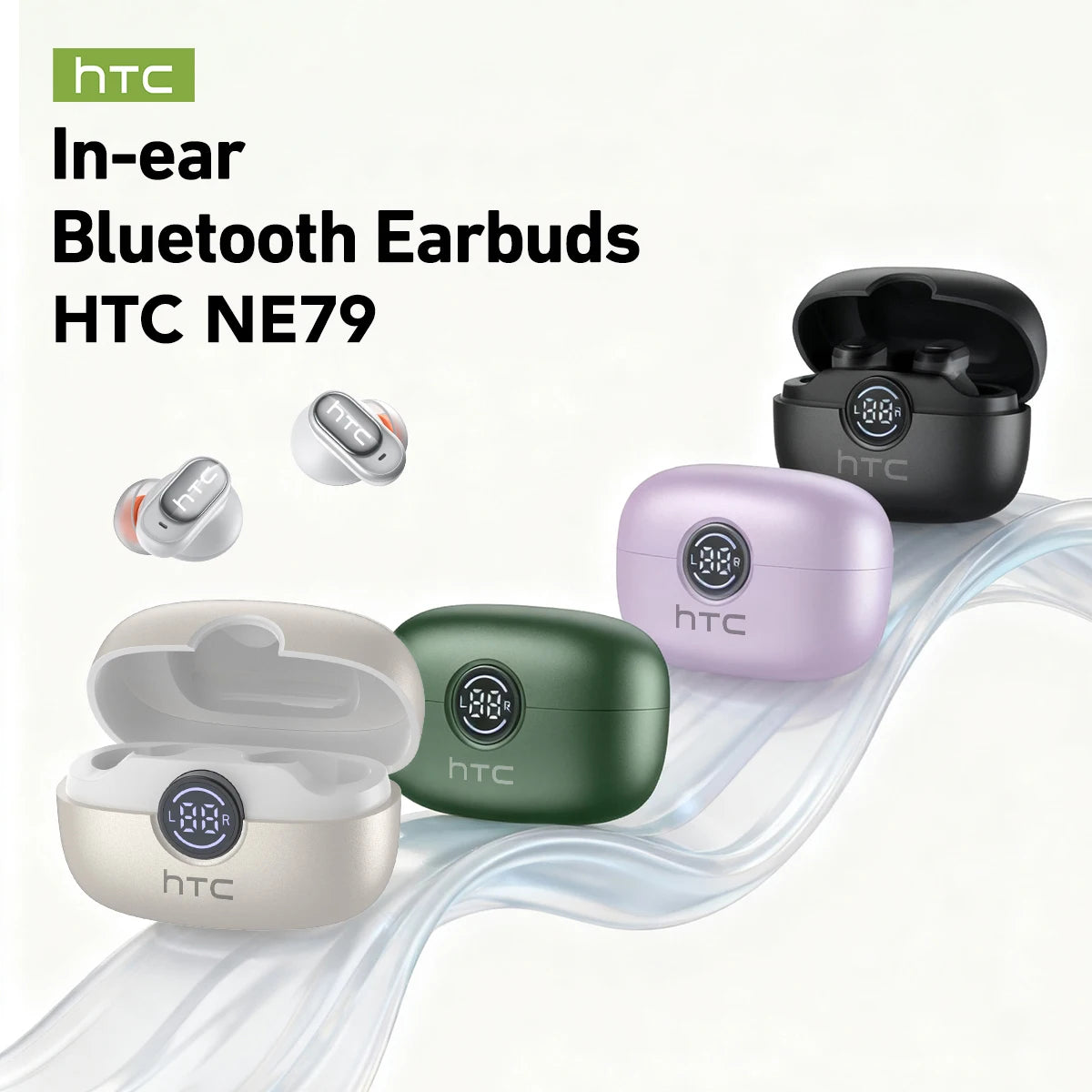 Auriculares inalámbricos HTC NE79 con traductor, cancelación de ruido y pantalla LED