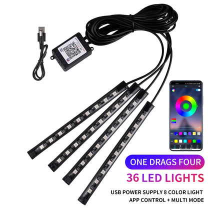 Luces LED para el interior del coche, con app y mando