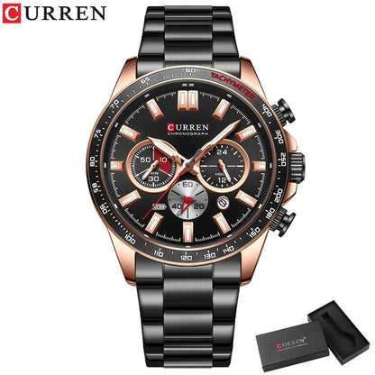Reloj de hombre multifunción con cronógrafo y agujas luminosas