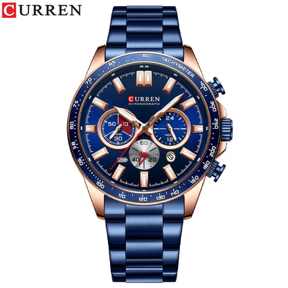 Reloj de hombre multifunción con cronógrafo y agujas luminosas
