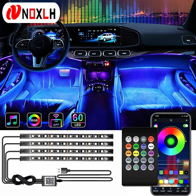 Luces LED para el interior del coche, con app y mando