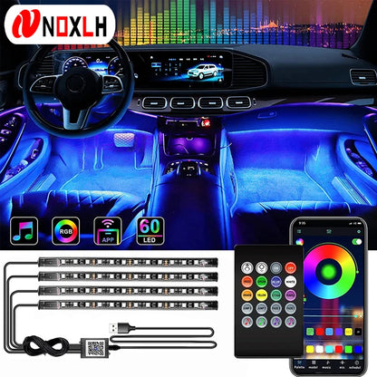Luces LED para el interior del coche, con app y mando