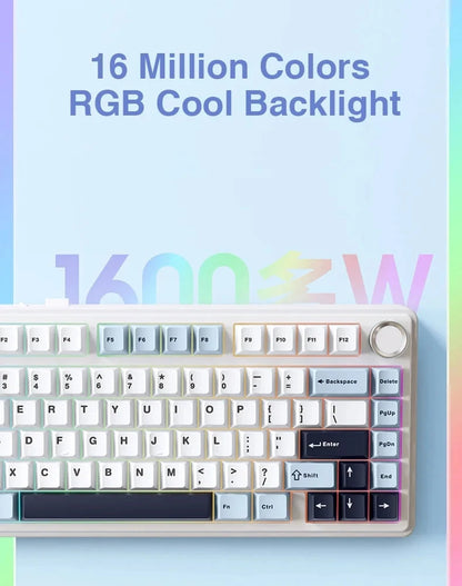 Teclado mecánico gamer inalámbrico RGB, formato compacto y tres modos de conexión