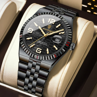 Reloj POEDAGAR de acero inoxidable para hombre, sumergible y con fecha