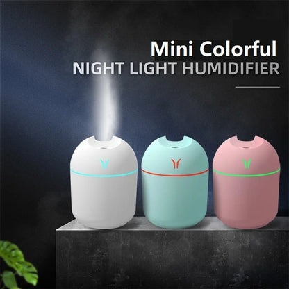 Mini humidificador y difusor de aromas USB de 250 mililitros con luz LED