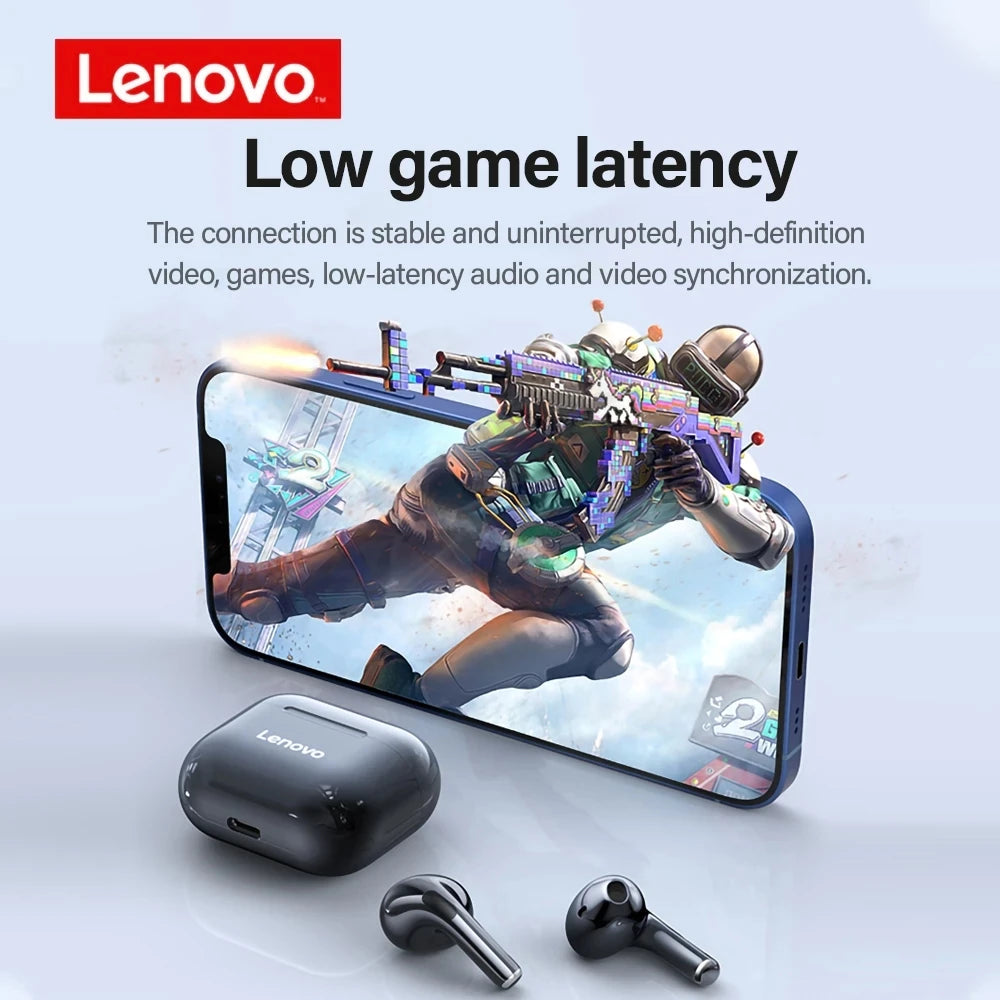 Auriculares Lenovo LP40 TWS con control táctil, negro o blanco