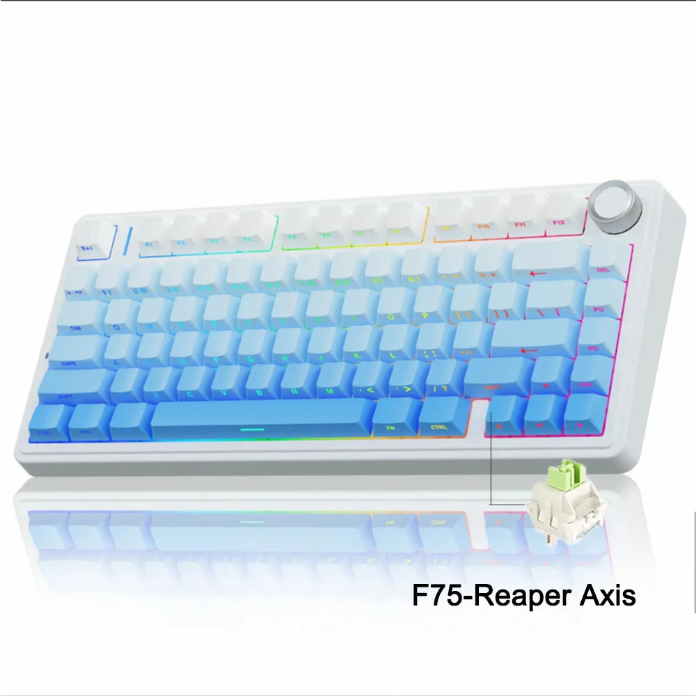 Teclado mecánico gamer inalámbrico RGB, formato compacto y tres modos de conexión
