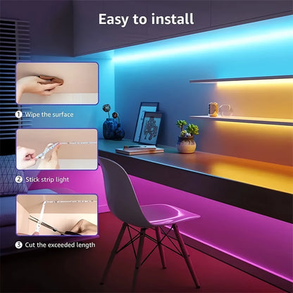 Tira de luces LED RGB con pilas y USB, con mando a distancia