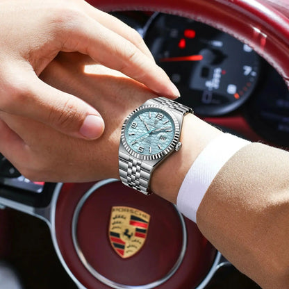 Reloj POEDAGAR de acero inoxidable para hombre, sumergible y con fecha