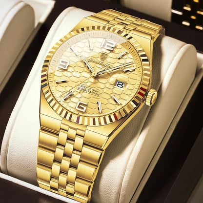 Reloj POEDAGAR de acero inoxidable para hombre, sumergible y con fecha