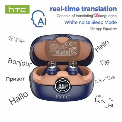 Auriculares inalámbricos HTC NE79 con traductor, cancelación de ruido y pantalla LED