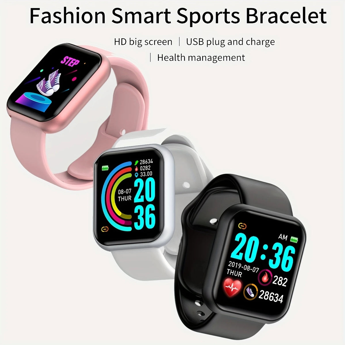 Reloj inteligente con monitor de actividad y notificaciones