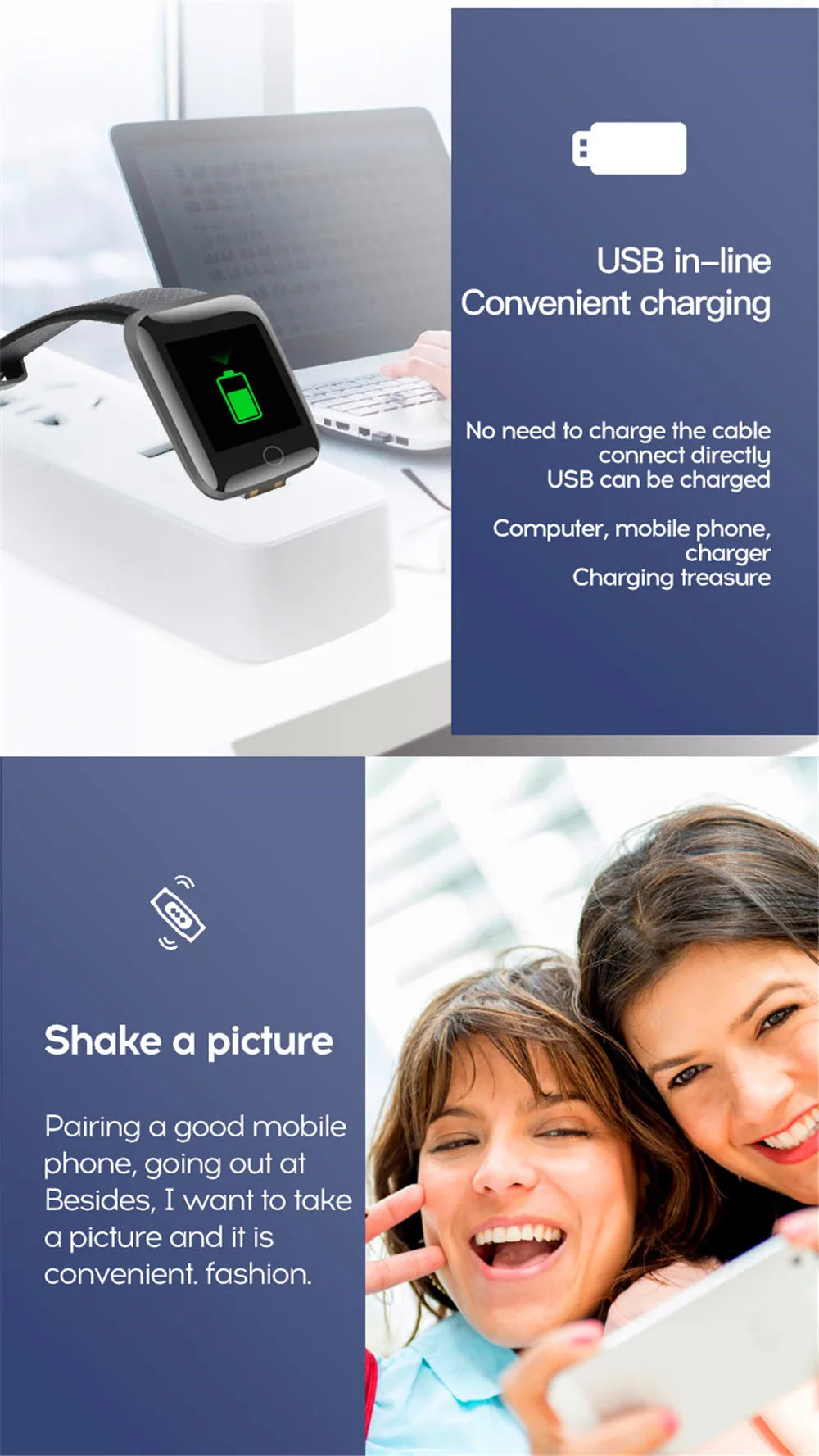 Reloj inteligente con monitor de actividad y notificaciones