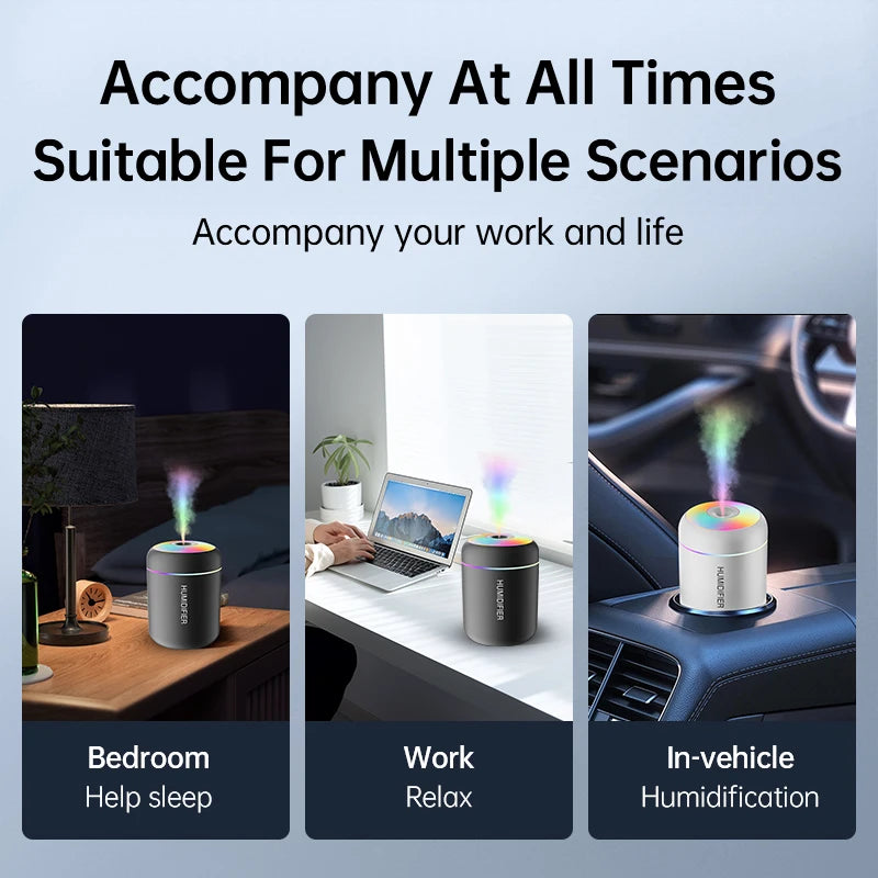 Mini humidificador difusor de aroma USB con luz LED