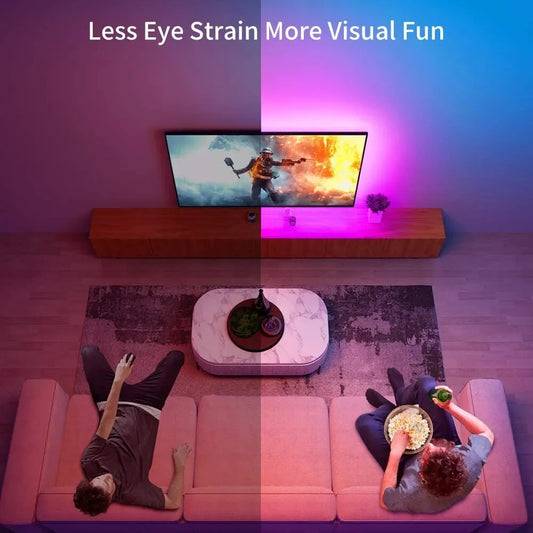 Tira de luces LED RGB para televisión con Bluetooth, luz de fondo por USB