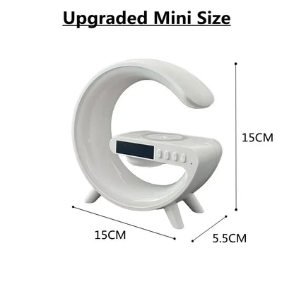 Soporte de cargador inalámbrico multifunción, altavoz despertador con luz RGB para iPhone, Samsung, Xiaomi, Mini estación de carga rápida