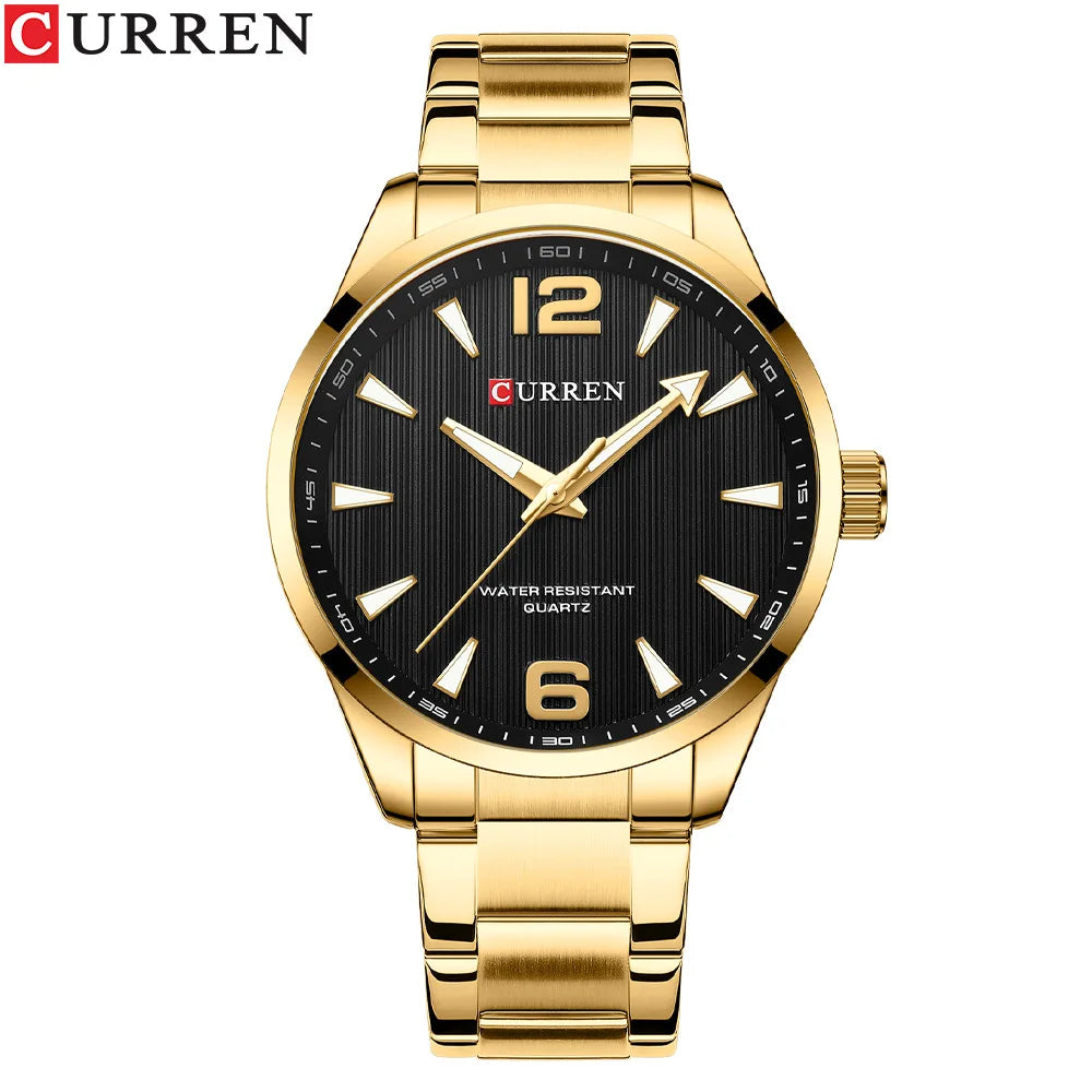 Reloj de hombre en acero con luz nocturna, estilo elegante