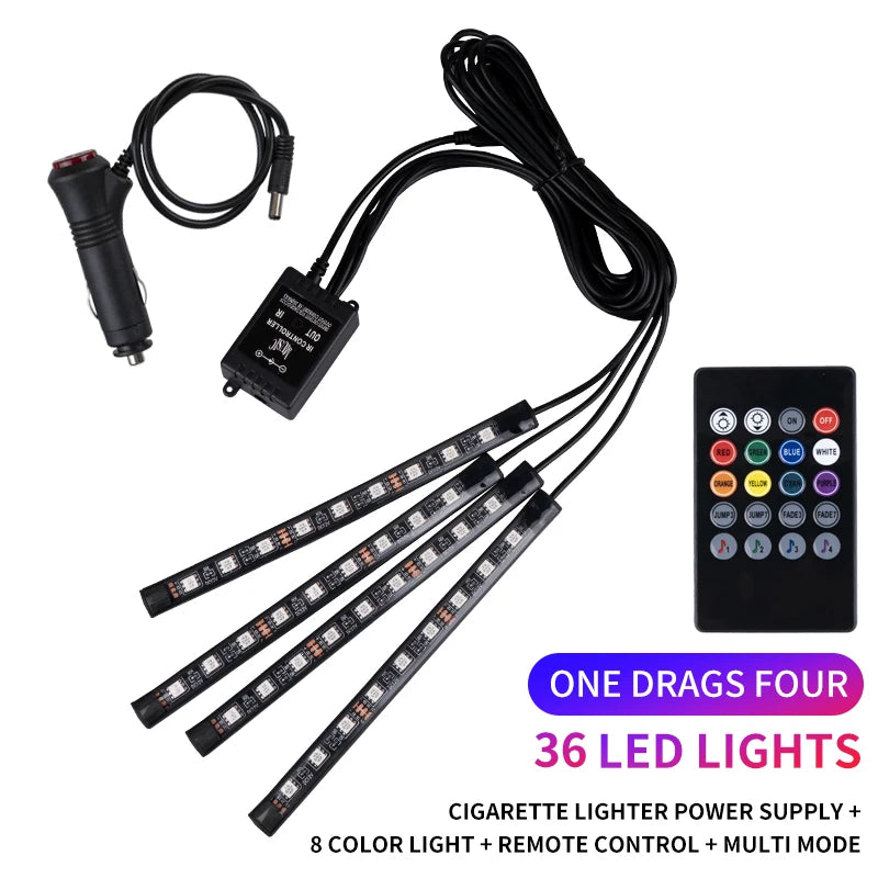 Luces LED para el interior del coche, con app y mando