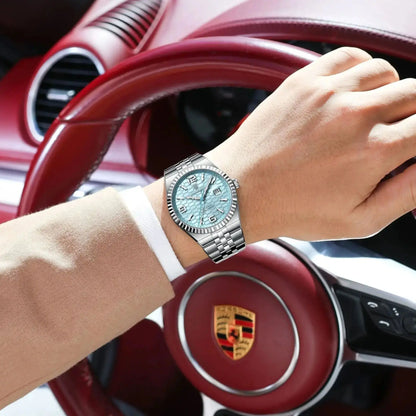 Reloj POEDAGAR de acero inoxidable para hombre, sumergible y con fecha