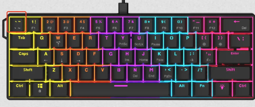 Teclado mecánico gamer compacto de 61 teclas con RGB, switches intercambiables