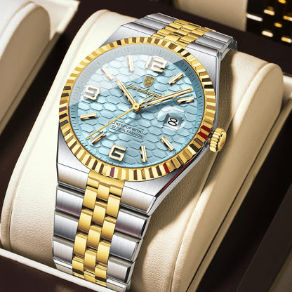 Reloj POEDAGAR de acero inoxidable para hombre, sumergible y con fecha