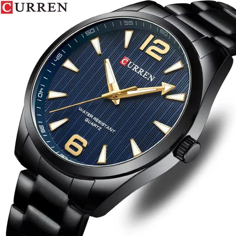 Reloj de hombre en acero con luz nocturna, estilo elegante