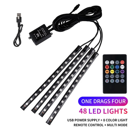 Luces LED para el interior del coche, con app y mando