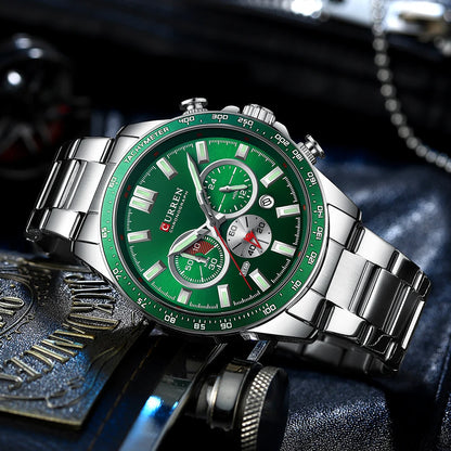 Reloj de hombre multifunción con cronógrafo y agujas luminosas