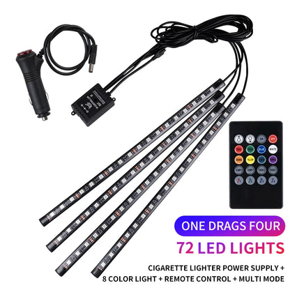 Luces LED para el interior del coche, con app y mando