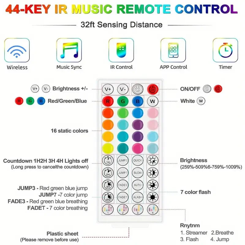 Tira de LED RGB con Bluetooth para habitación, televisión y ordenador