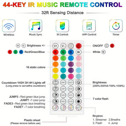 Tira de LED RGB con Bluetooth para habitación, televisión y ordenador