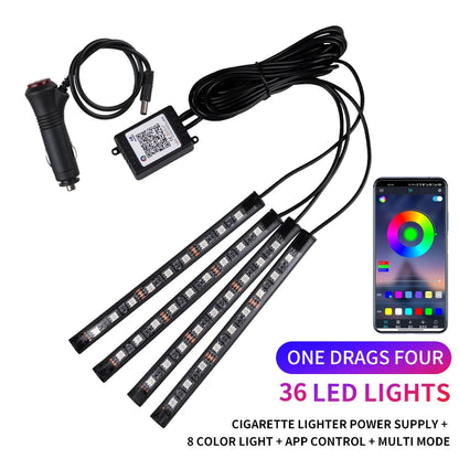 Luces LED para el interior del coche, con app y mando