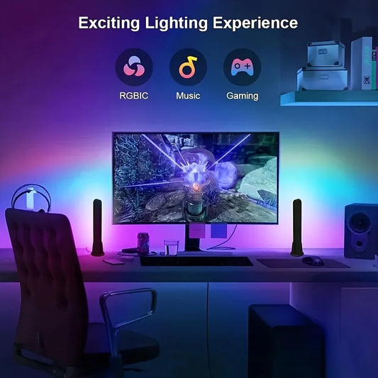 Lámpara LED inteligente RGB con mando, 16 colores para escritorio y salón