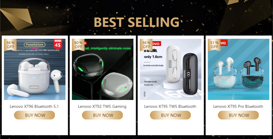 Auriculares Lenovo LP40 TWS con control táctil, negro o blanco