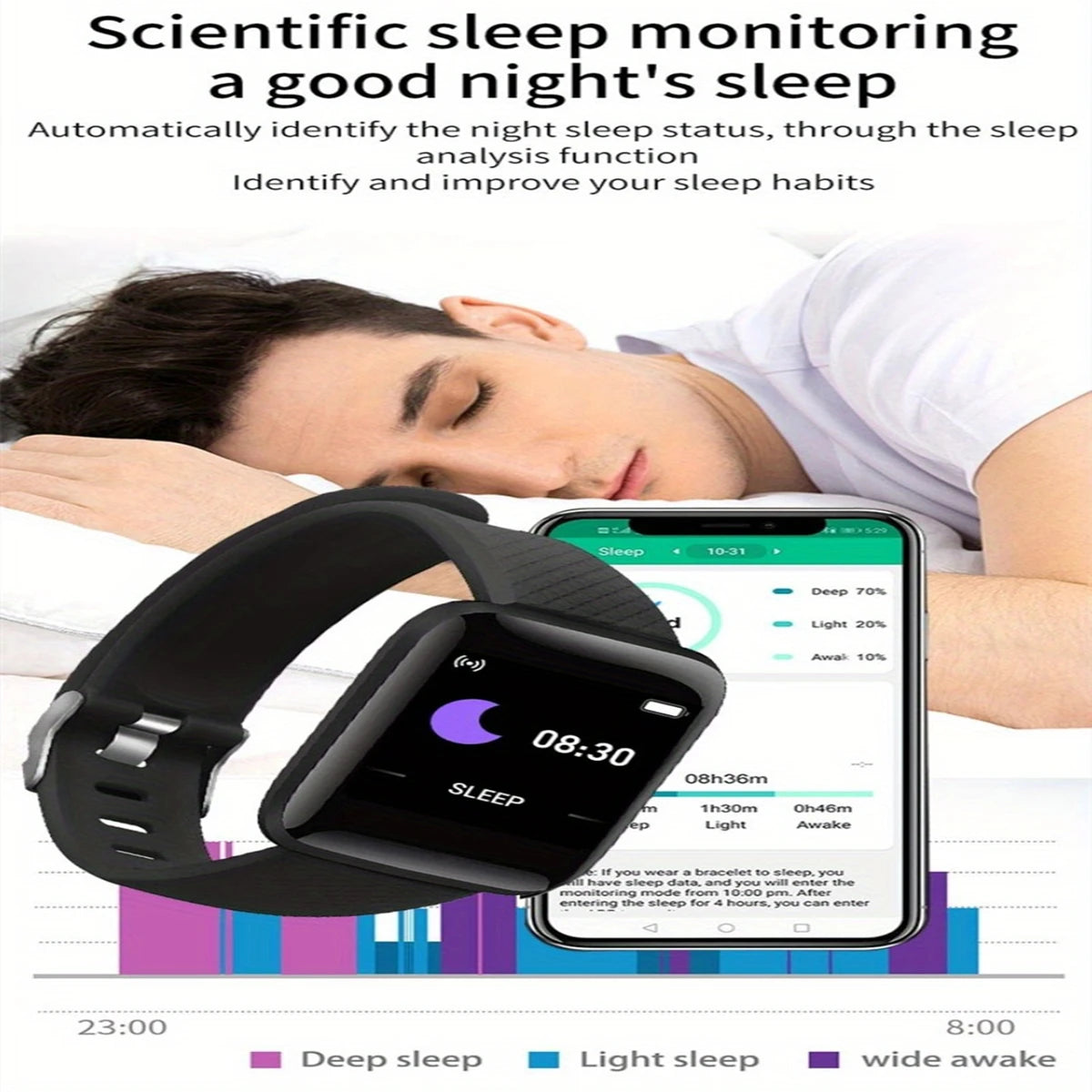 Reloj inteligente con monitor de actividad y notificaciones